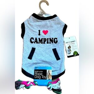 Dog bundle. Dog shirt and dog rope toy. For small to medium sized dogs. NWT